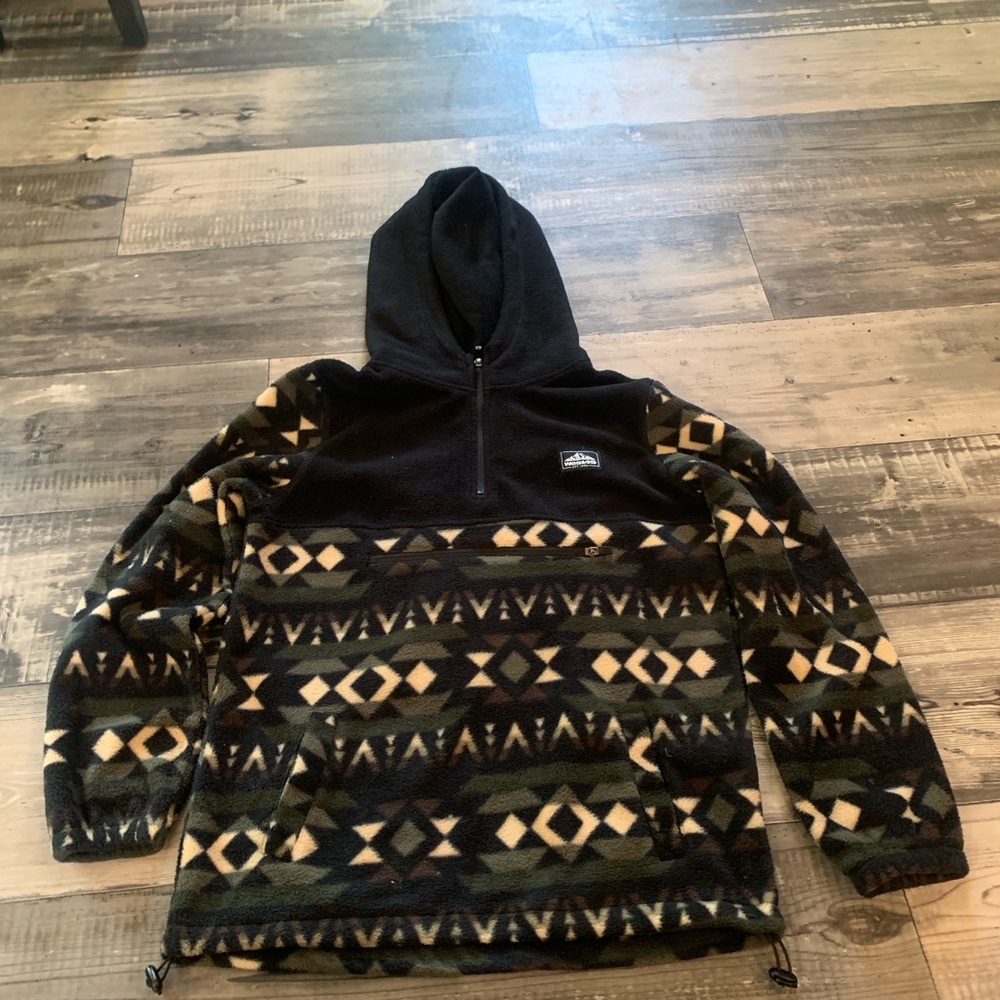 Black and Tan Geometric Pattern Hoodie